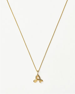 Curly Molten Mini Initial Necklace