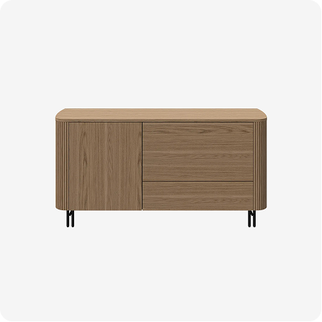 Sideboard with drop-down section