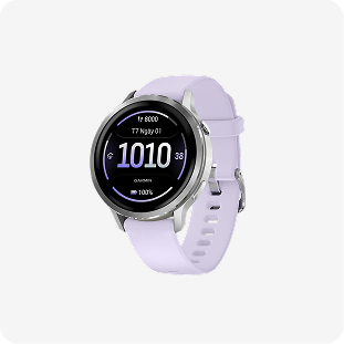 Garmin - Venu® 4 - 41mm - Silver with Periwinkle Silicone Band