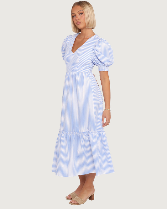 Steele Puff Sleeve Midi Dress