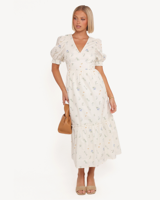 Steele Puff Sleeve Midi Dress