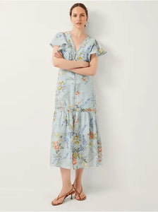 Jesse Floral Shirred Midi Dress