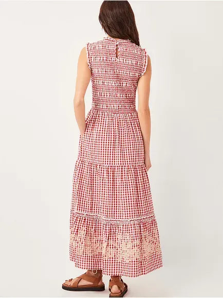 Greta Gingham Maxi Dress Red