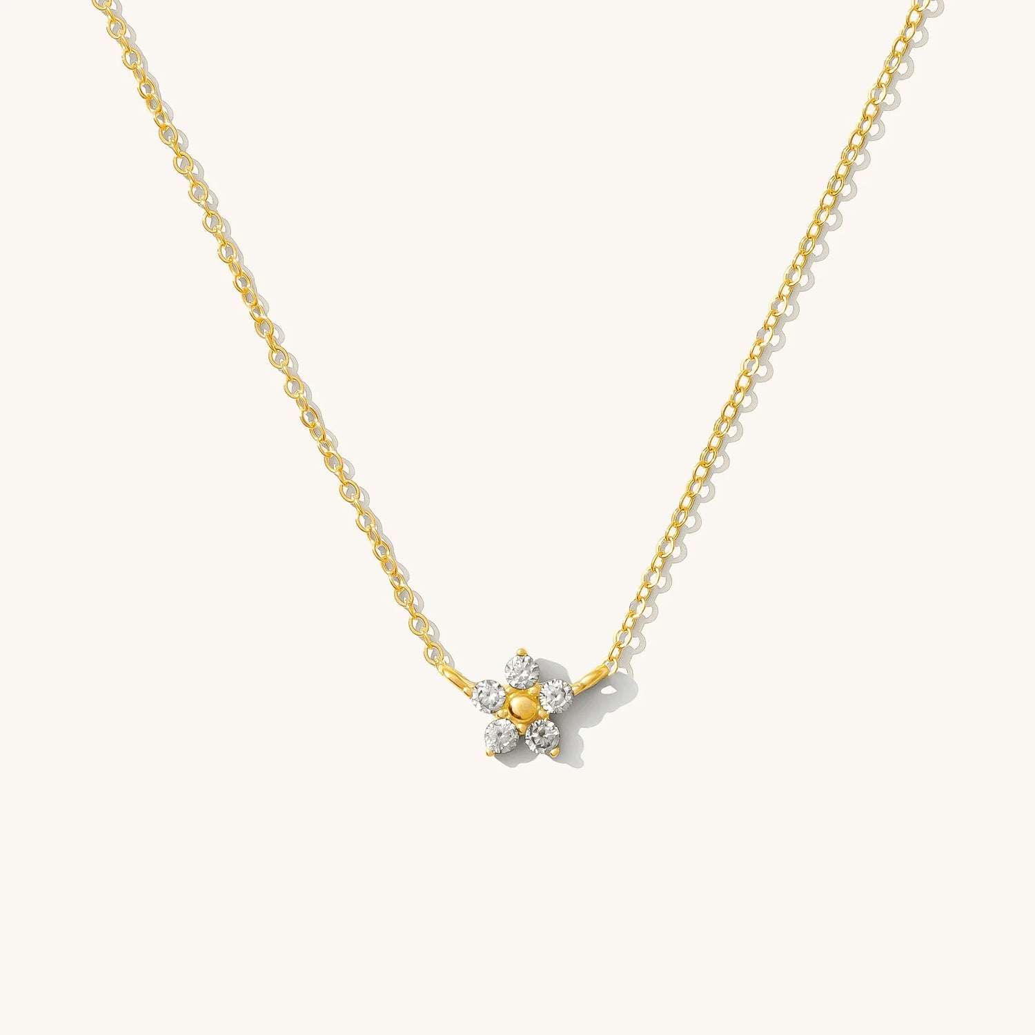 Dainty Flower CZ Necklace