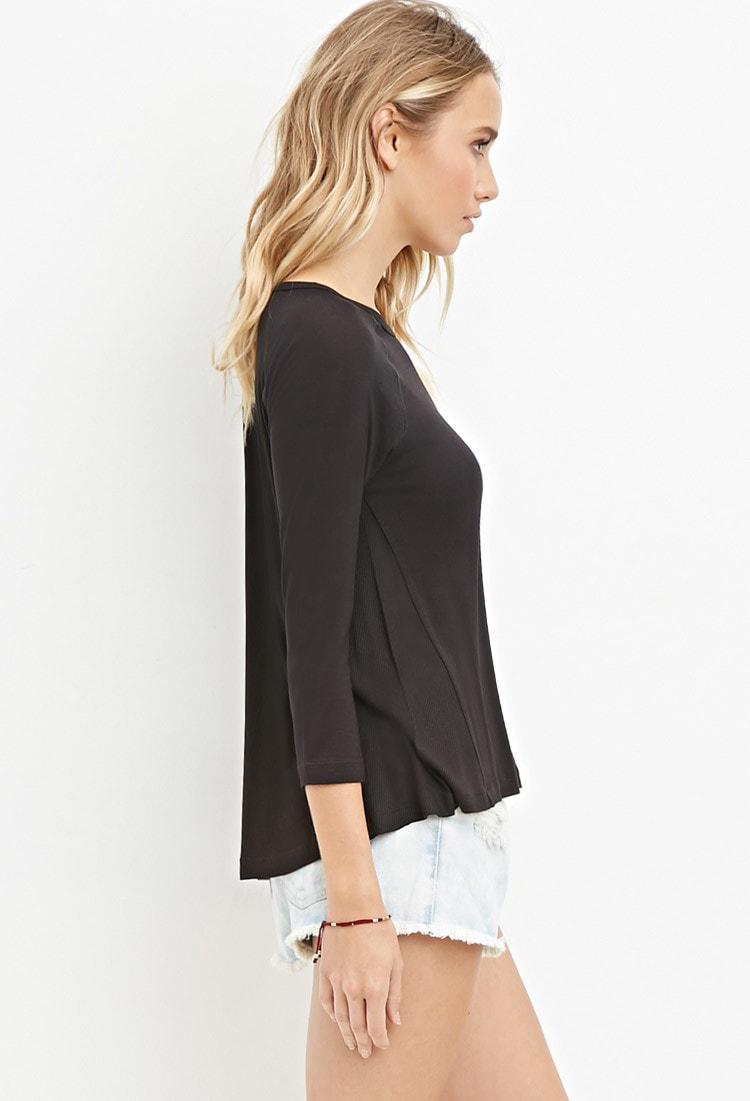 Brown Slub Knit Top