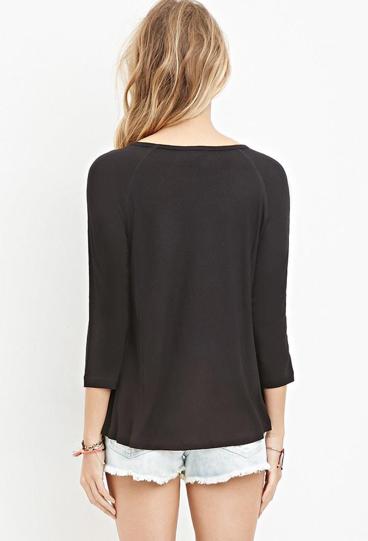 Brown Slub Knit Top